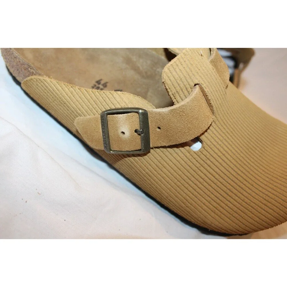 Birkenstock Unisex Boston Suede‎ Mule Clog Corduroy Sandals EU 45 REG NEW BROWN